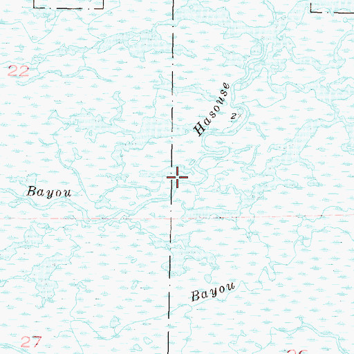 Topographic Map of Bayou Hasouse, LA