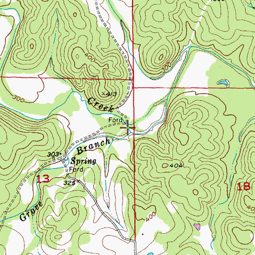 Topographic Map of Walnut Grove Branch, AR