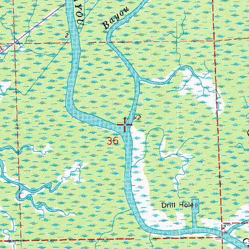 Topographic Map of Bayou Haydel, LA