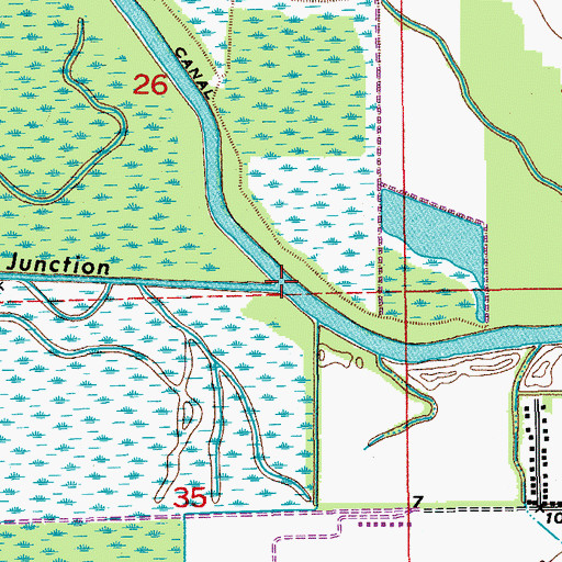 Topographic Map of Bayou Junction, LA