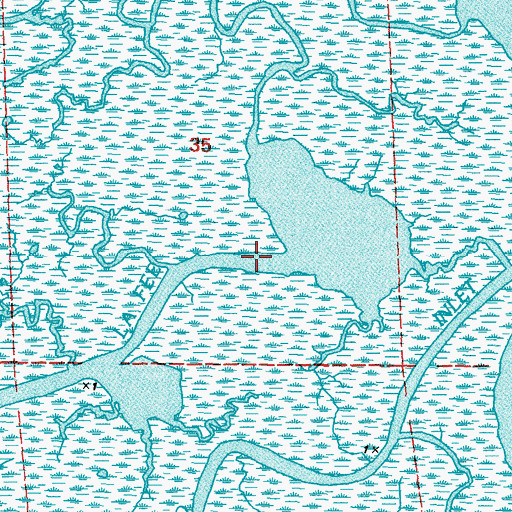 Topographic Map of Bayou La Fee, LA
