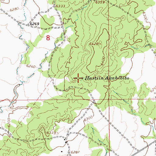 Topographic Map of Hastiin Akahibito, AZ