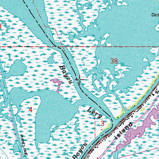 Topographic Map of Bayou Lery, LA