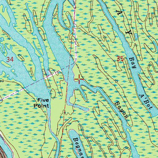 Topographic Map of Bayou Loin, LA