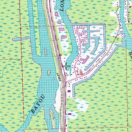 Topographic Map of Bayou Long, LA