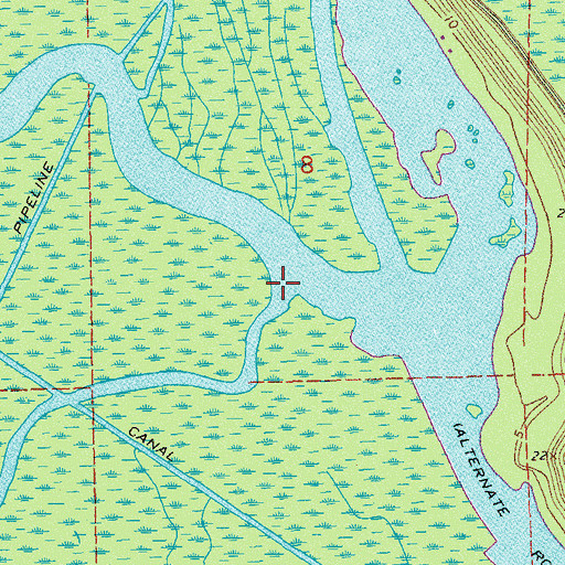 Topographic Map of Bayou Long, LA