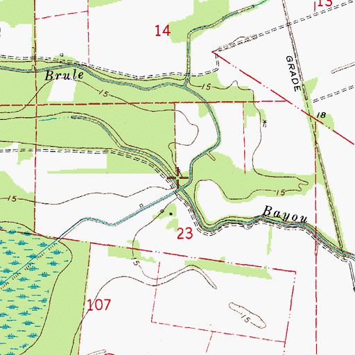 Topographic Map of Bayou Magenta, LA