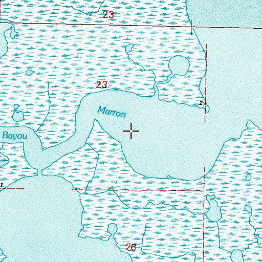 Topographic Map of Bayou Marron, LA