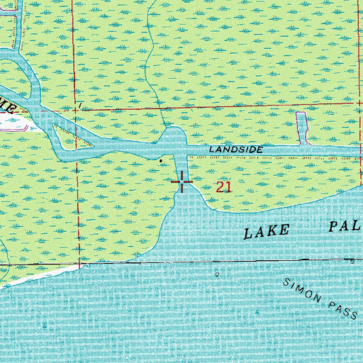 Topographic Map of Bayou Milhomme, LA