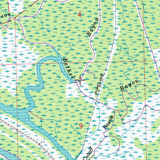 Topographic Map of Bayou Patterson, LA