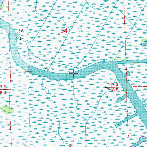 Topographic Map of Bayou Penchant, LA