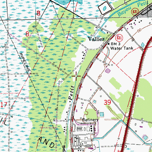 Topographic Map of Bayou Petit, LA