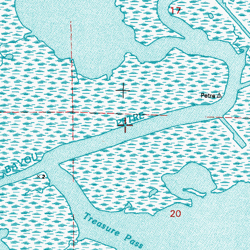 Topographic Map of Bayou Petre, LA