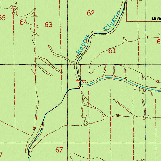 Topographic Map of Bayou Pigeon, LA
