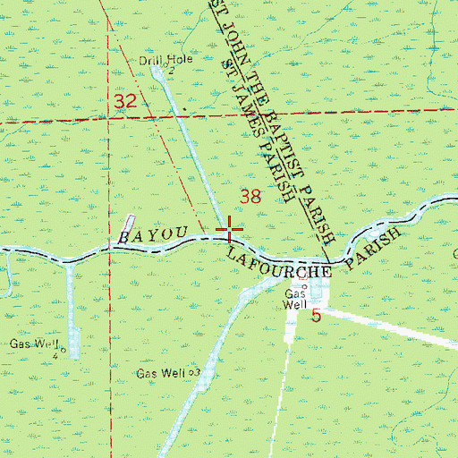 Topographic Map of Bayou Piquant, LA
