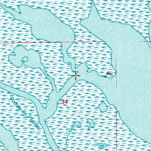 Topographic Map of Bayou Pointe-en-Pointe, LA