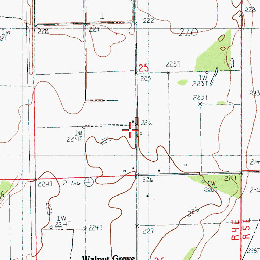 Topographic Map of Walnut Grove Church, AR