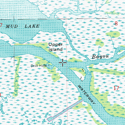 Topographic Map of Bayou Portage, LA