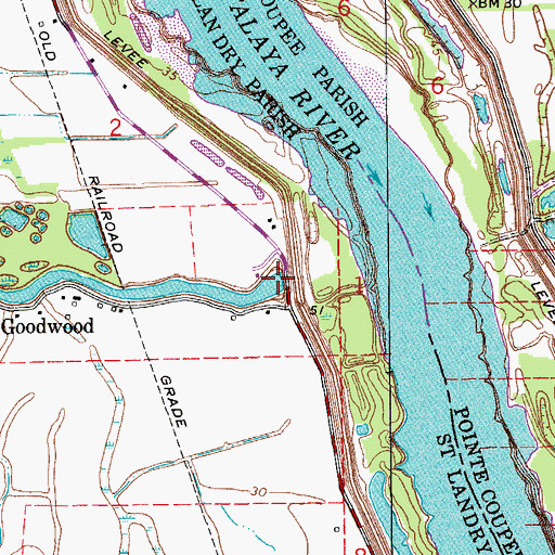 Topographic Map of Bayou Rouge, LA