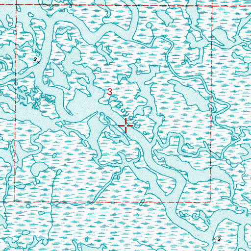 Topographic Map of Bayou Saint Malo, LA