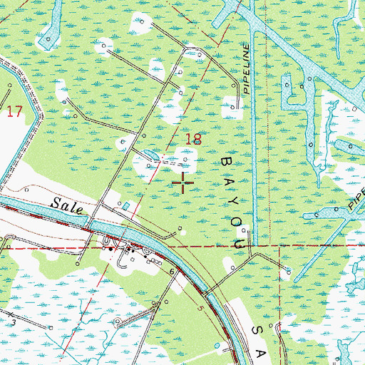 Topographic Map of Bayou Sale Oil and Gas Field, LA
