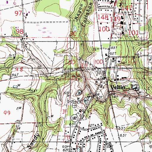 Topographic Map of Bayou Sandy, LA