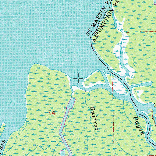Topographic Map of Bayou Sherman, LA