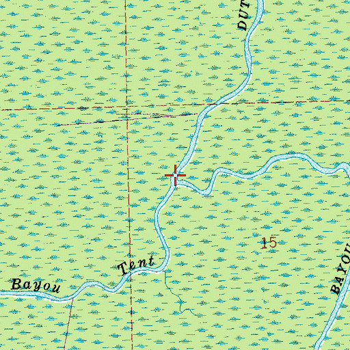 Topographic Map of Bayou Tent, LA