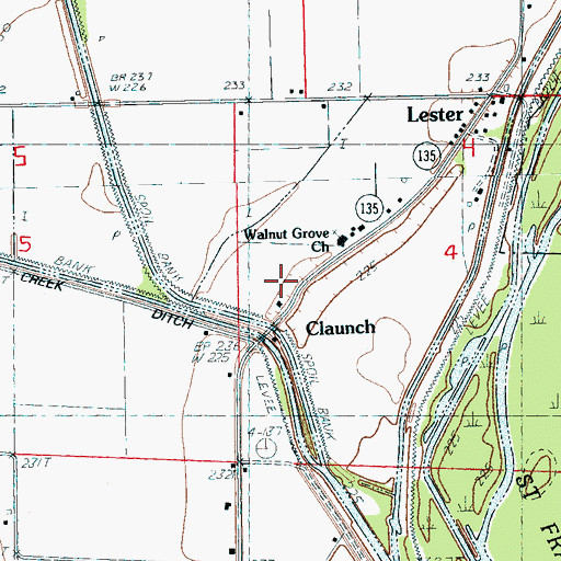 Topographic Map of Walnut Grove Church, AR