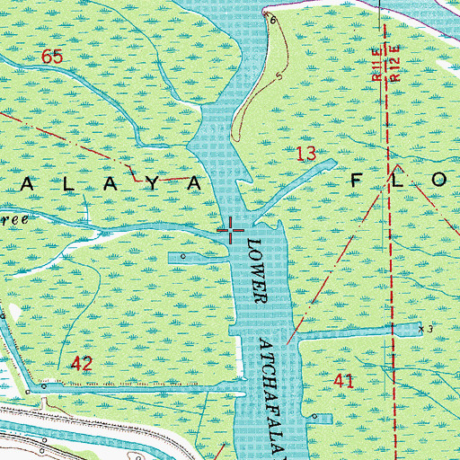 Topographic Map of Bayou Three, LA