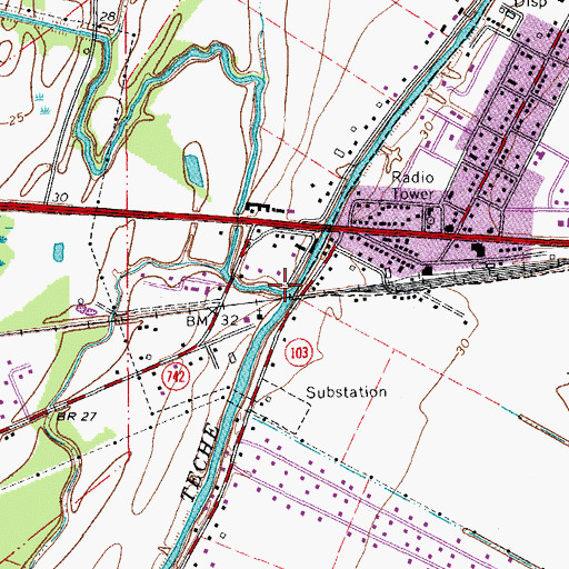 Topographic Map of Bayou Toulouse, LA