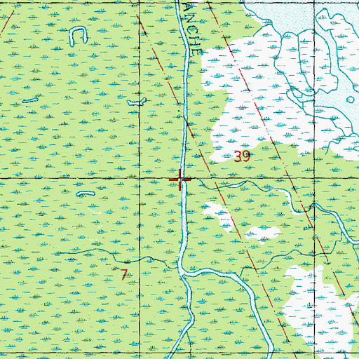 Topographic Map of Bayou Traverse, LA