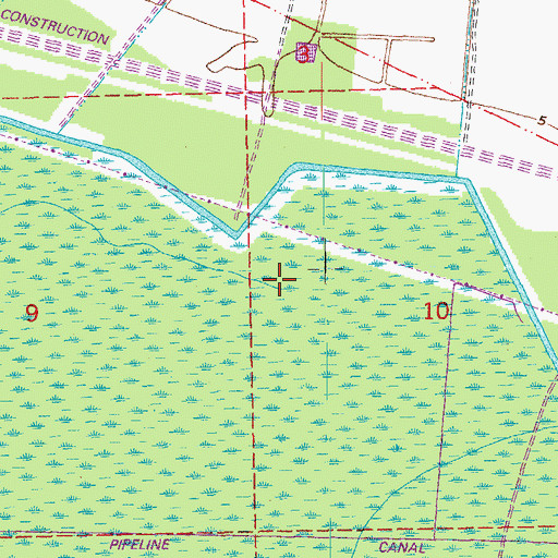 Topographic Map of Bayou Traverse, LA