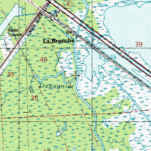 Topographic Map of Bayou Trepagnier, LA