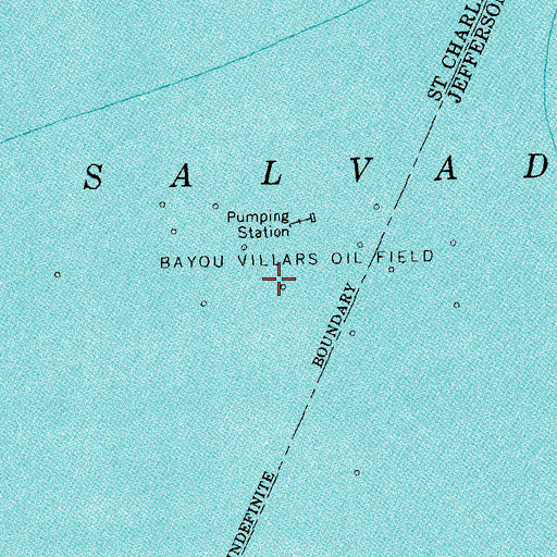 Topographic Map of Bayou Villars Oil Field, LA