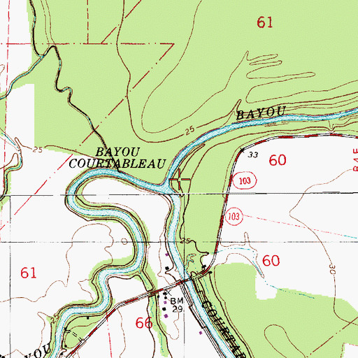 Topographic Map of Bayou Wauksha, LA