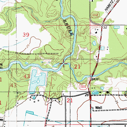 Topographic Map of Bayou Wikoff, LA