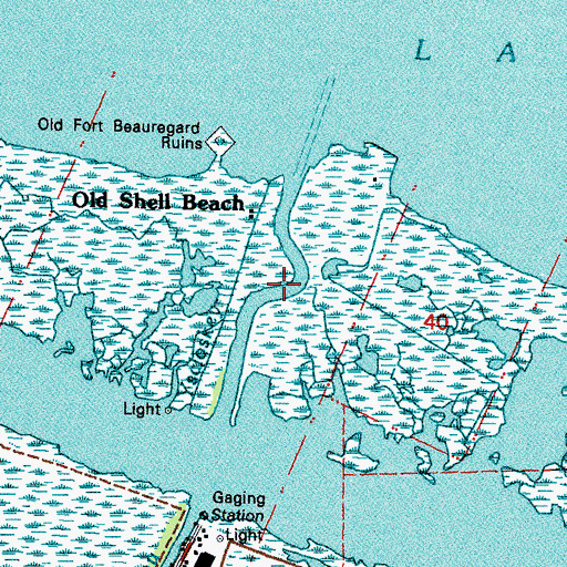 Topographic Map of Bayou Yscloskey, LA