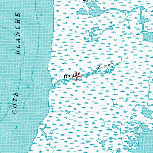 Topographic Map of Bayou Zenor, LA