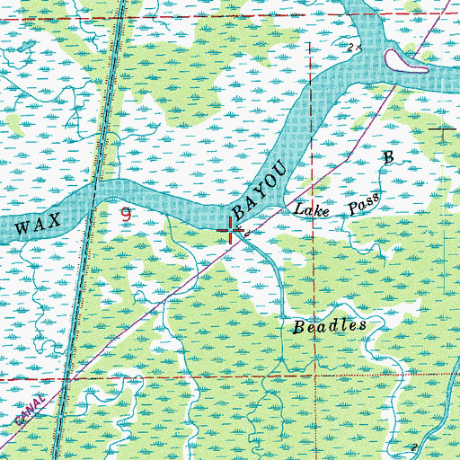 Topographic Map of Beadles Bayou, LA