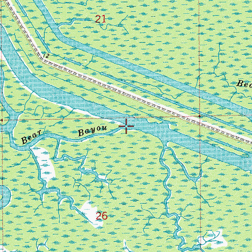 Topographic Map of Bear Bayou, LA
