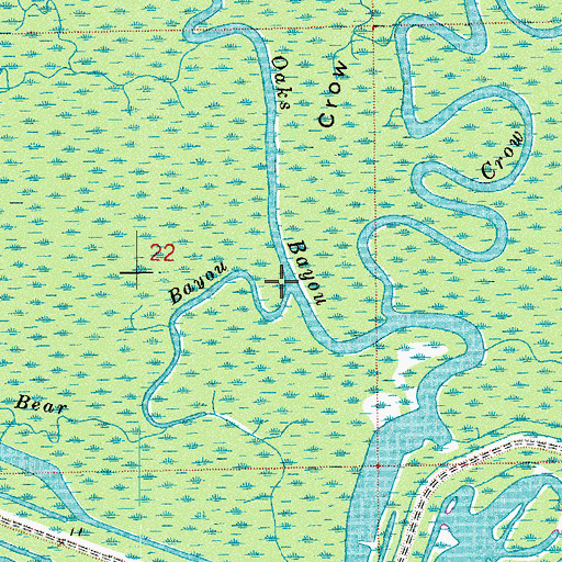 Topographic Map of Bear Bayou, LA