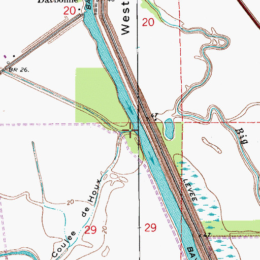 Topographic Map of Becasse Slough, LA