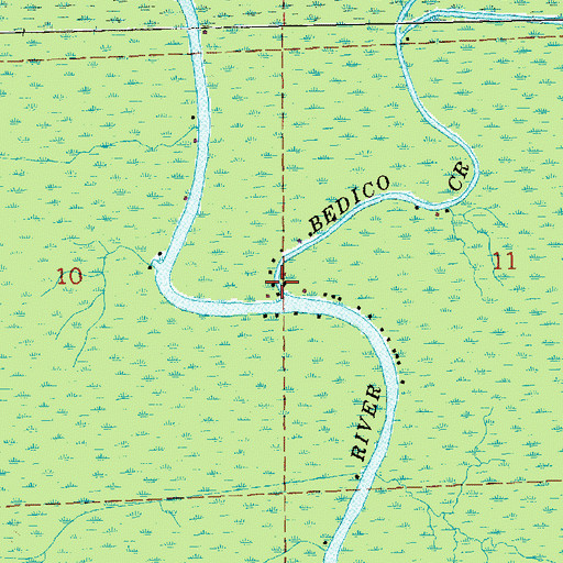 Topographic Map of Bedico Creek, LA