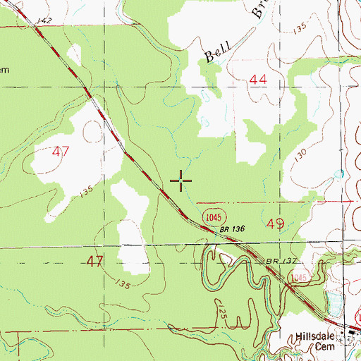 Topographic Map of Bell Branch, LA