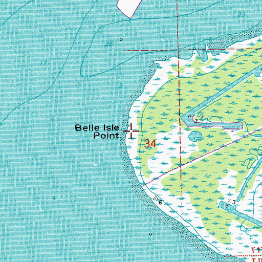 Topographic Map of Belle Isle Point, LA