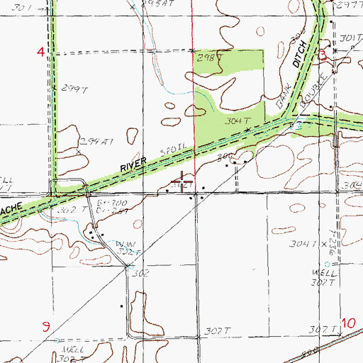 Topographic Map of Walnut Hill Church, AR