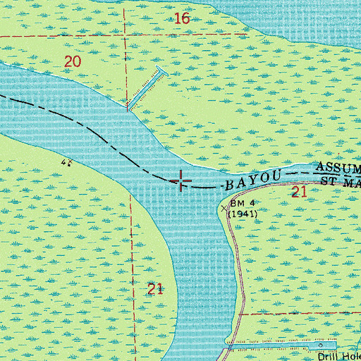 Topographic Map of Belle River, LA