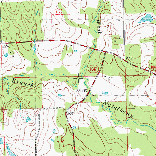 Topographic Map of Benton Branch, LA
