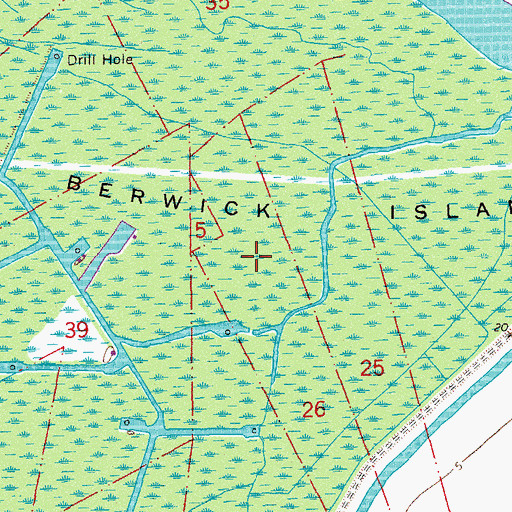 Topographic Map of Berwick Island, LA